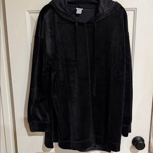 Chico's Luxe Black Velvet Hoodie